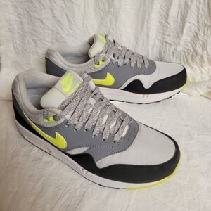 Nike Air Max Sneakers Gray and Neon Green